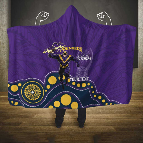 NRL Melbourne Rugby Custom Hooded Blanket Premiers Trophy Ride The Storm - Aussie Hoodie