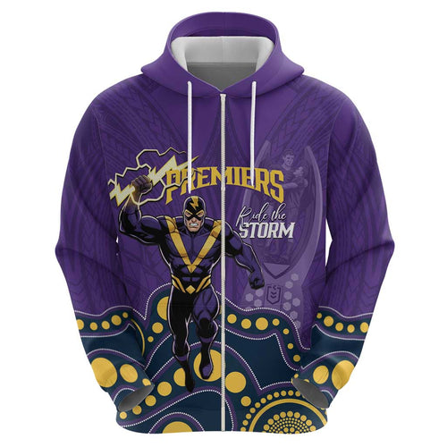 NRL Melbourne Rugby Custom Hoodie Premiers Trophy Ride The Storm - Aussie Hoodie