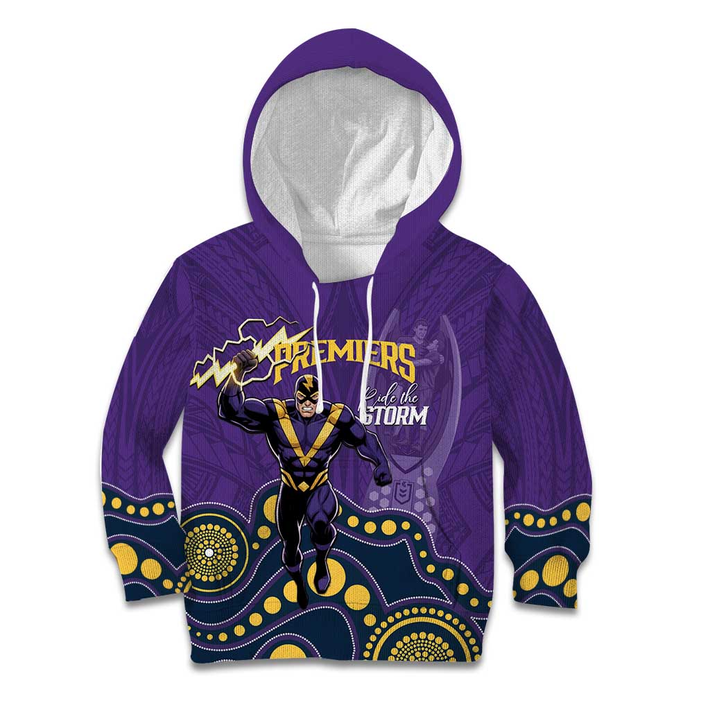 NRL Melbourne Rugby Custom Kid Hoodie Premiers Trophy Ride The Storm - Aussie Hoodie
