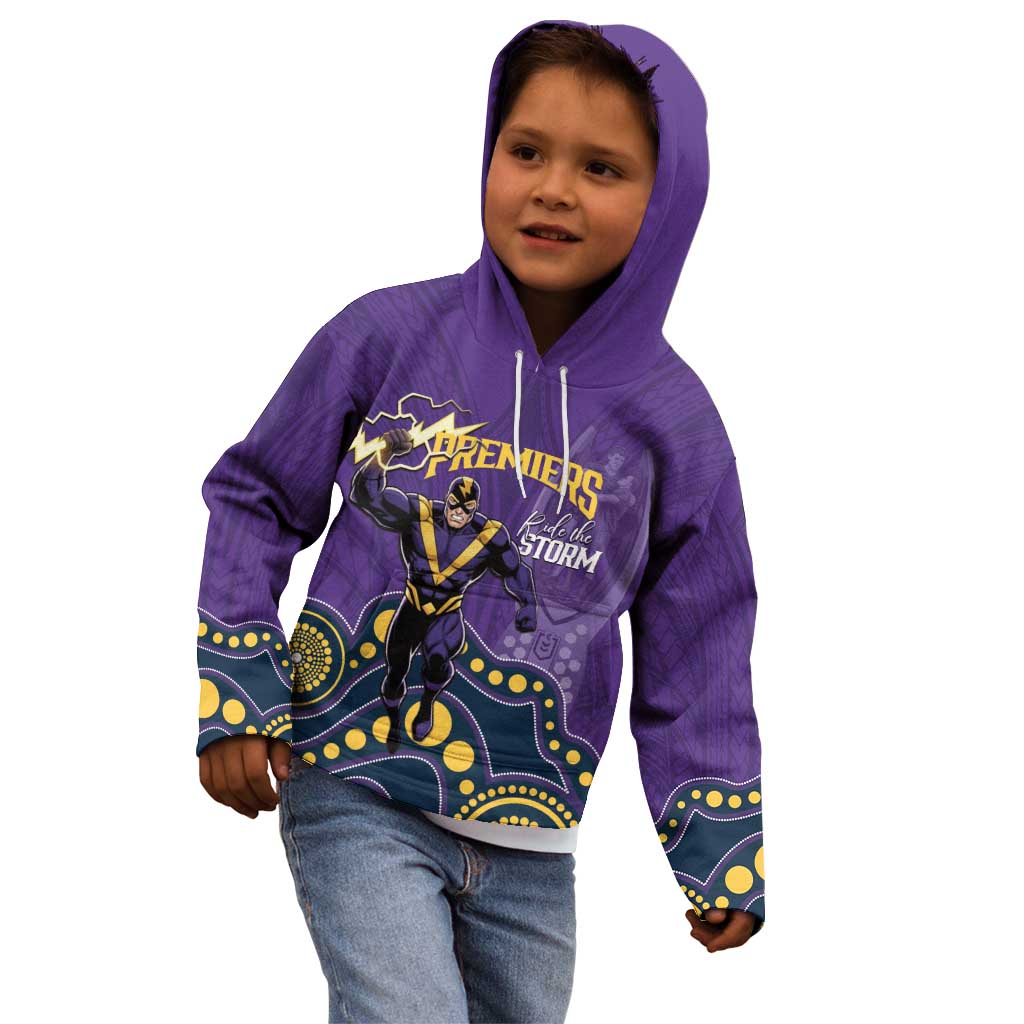 NRL Melbourne Rugby Custom Kid Hoodie Premiers Trophy Ride The Storm - Aussie Hoodie