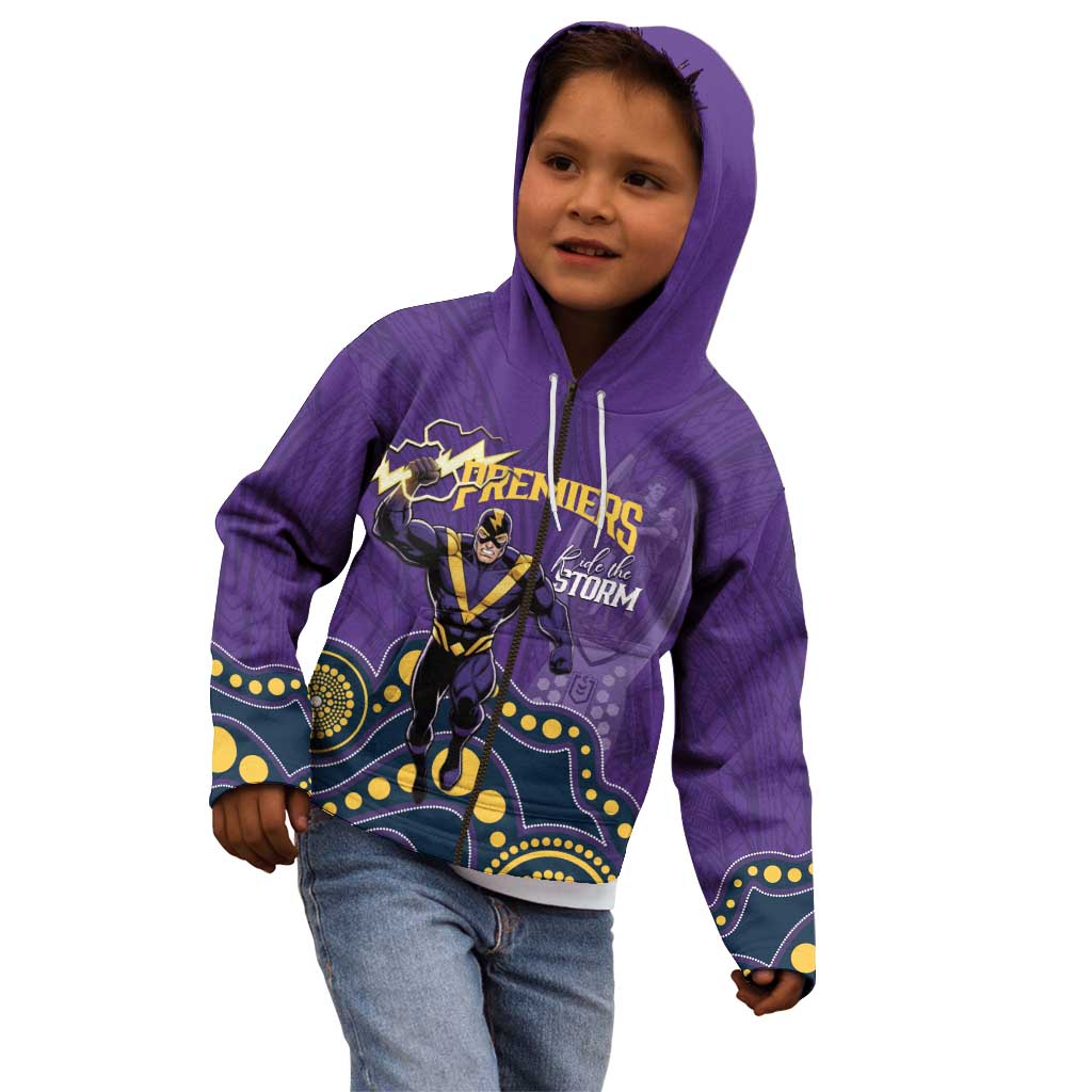 NRL Melbourne Rugby Custom Kid Hoodie Premiers Trophy Ride The Storm - Aussie Hoodie