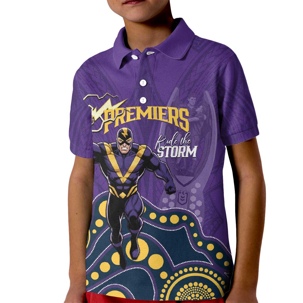 NRL Melbourne Rugby Custom Kid Polo Shirt Premiers Trophy Ride The Storm - Aussie Hoodie