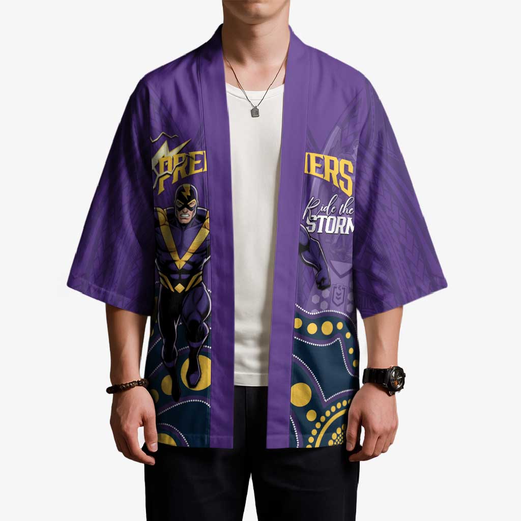 NRL Melbourne Rugby Custom Kimono Premiers Trophy Ride The Storm - Aussie Hoodie
