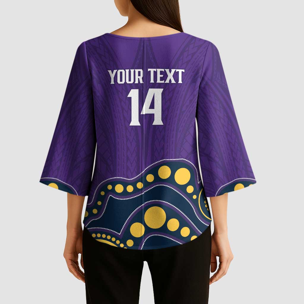NRL Melbourne Rugby Custom Kimono Sleeve Blouse Premiers Trophy Ride The Storm - Aussie Hoodie