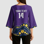 NRL Melbourne Rugby Custom Kimono Sleeve Blouse Premiers Trophy Ride The Storm - Aussie Hoodie