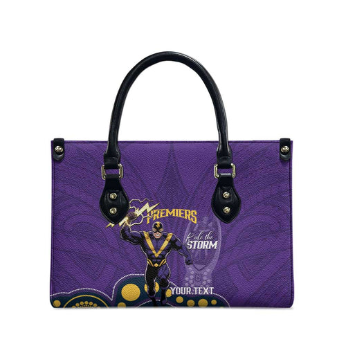 NRL Melbourne Rugby Custom Leather Bag Premiers Trophy Ride The Storm - Aussie Hoodie