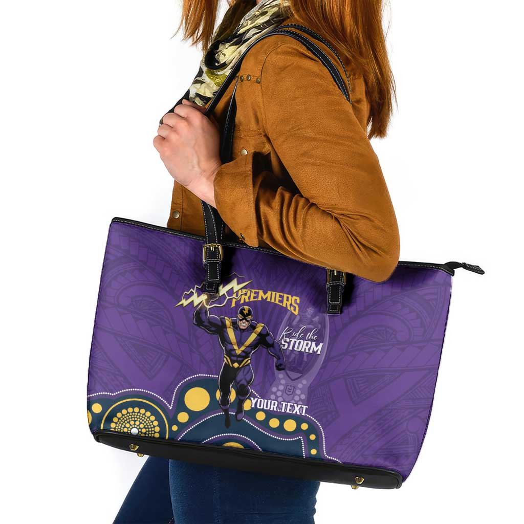 NRL Melbourne Rugby Custom Leather Tote Bag Premiers Trophy Ride The Storm - Aussie Hoodie