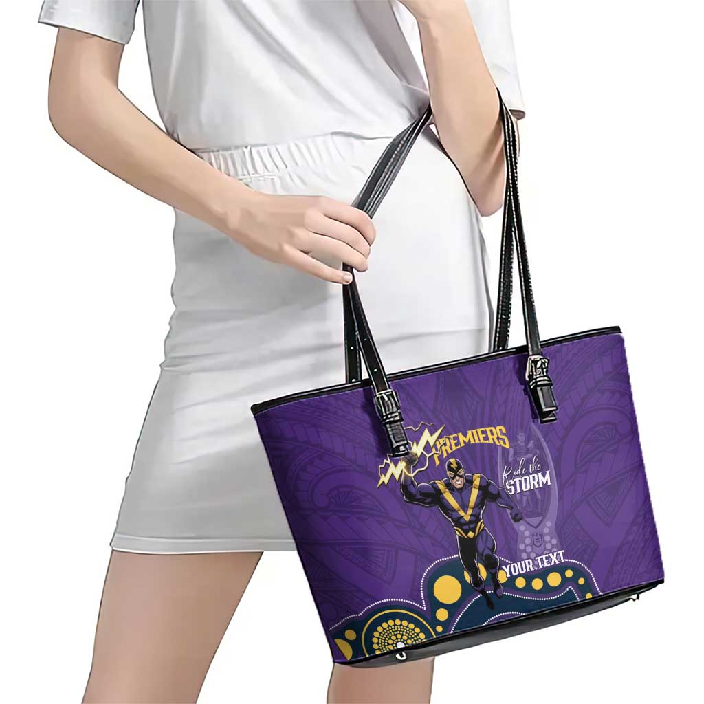 NRL Melbourne Rugby Custom Leather Tote Bag Premiers Trophy Ride The Storm - Aussie Hoodie