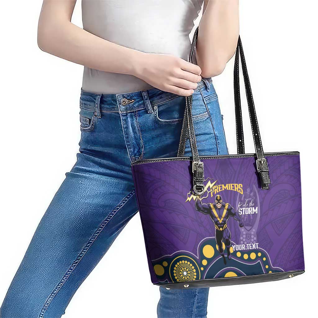 NRL Melbourne Rugby Custom Leather Tote Bag Premiers Trophy Ride The Storm - Aussie Hoodie