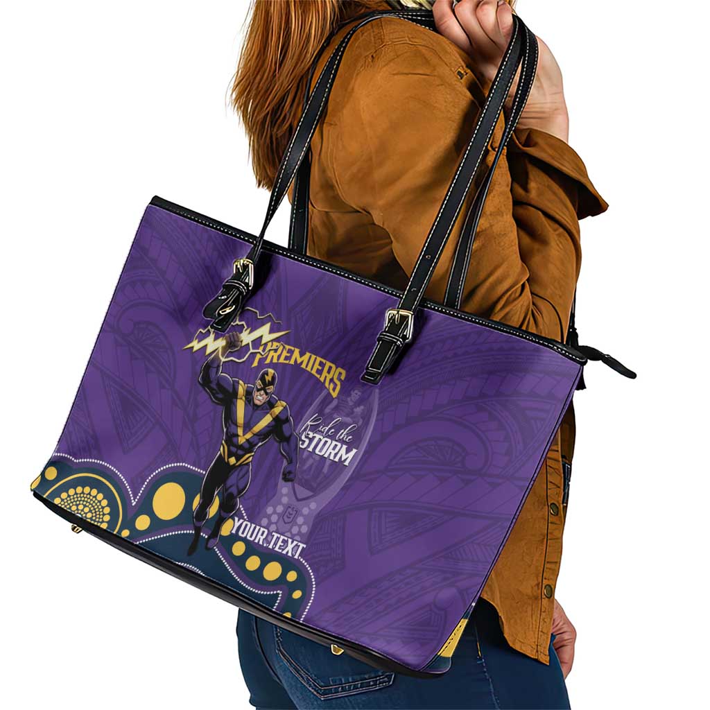NRL Melbourne Rugby Custom Leather Tote Bag Premiers Trophy Ride The Storm - Aussie Hoodie