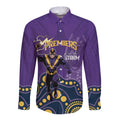 NRL Melbourne Rugby Custom Long Sleeve Button Shirt Premiers Trophy Ride The Storm - Aussie Hoodie