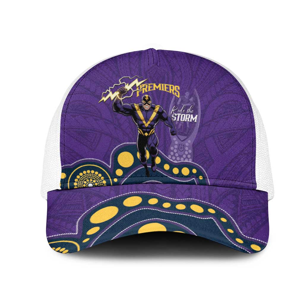 NRL Melbourne Rugby Mesh Trucker Cap Premiers Trophy Ride The Storm - Aussie Hoodie