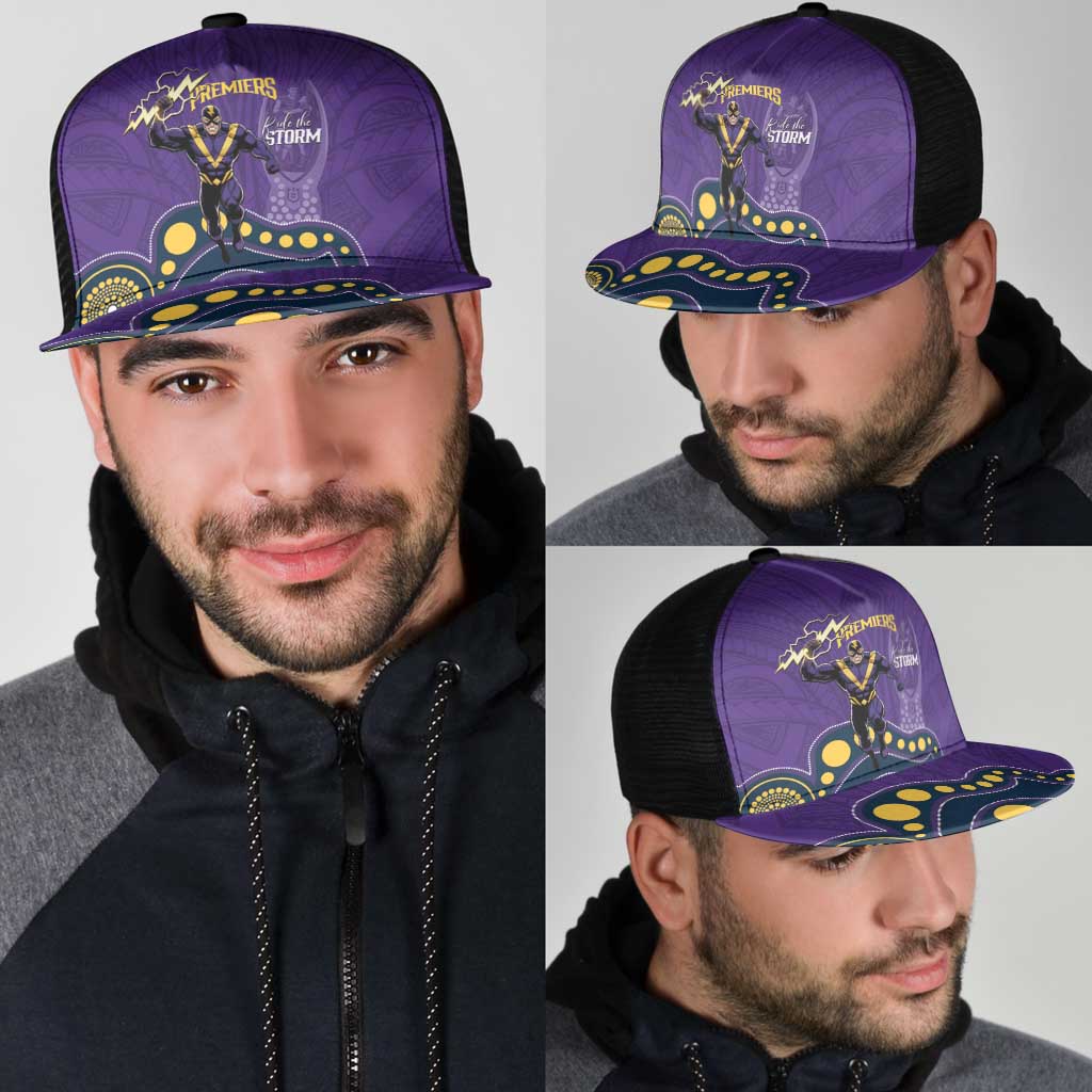 NRL Melbourne Rugby Mesh Trucker Cap Premiers Trophy Ride The Storm - Aussie Hoodie