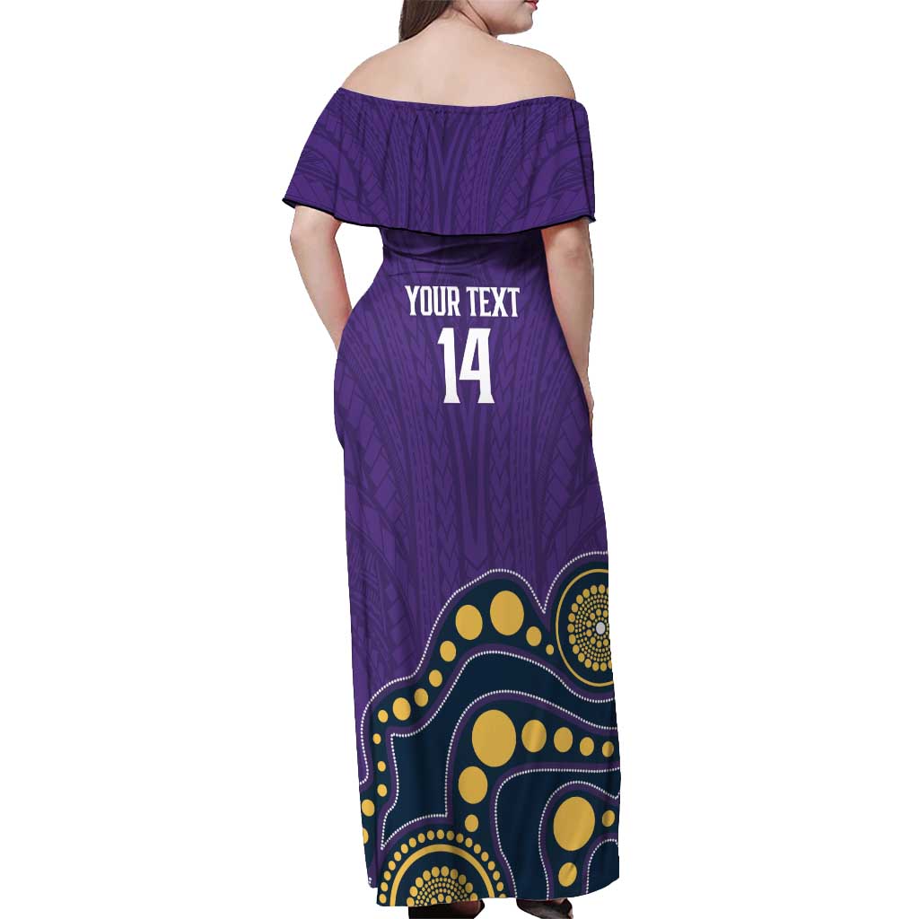 NRL Melbourne Rugby Custom Off Shoulder Maxi Dress Premiers Trophy Ride The Storm - Aussie Hoodie