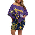 NRL Melbourne Rugby Custom Off Shoulder Short Dress Premiers Trophy Ride The Storm - Aussie Hoodie