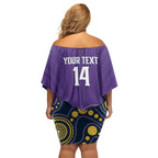 NRL Melbourne Rugby Custom Off Shoulder Short Dress Premiers Trophy Ride The Storm - Aussie Hoodie