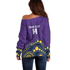 NRL Melbourne Rugby Custom Off Shoulder Sweater Premiers Trophy Ride The Storm - Aussie Hoodie