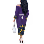 NRL Melbourne Rugby Custom Off The Shoulder Long Sleeve Dress Premiers Trophy Ride The Storm - Aussie Hoodie