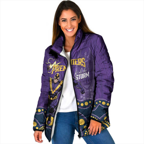 NRL Melbourne Rugby Custom Padded Jacket Premiers Trophy Ride The Storm - Aussie Hoodie