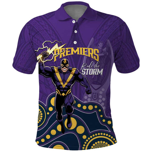 NRL Melbourne Rugby Custom Polo Shirt Premiers Trophy Ride The Storm - Aussie Hoodie