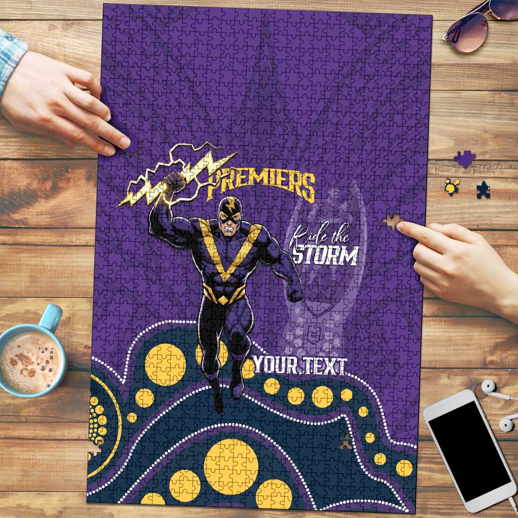 NRL Melbourne Rugby Custom Puzzle Premiers Trophy Ride The Storm - Aussie Hoodie