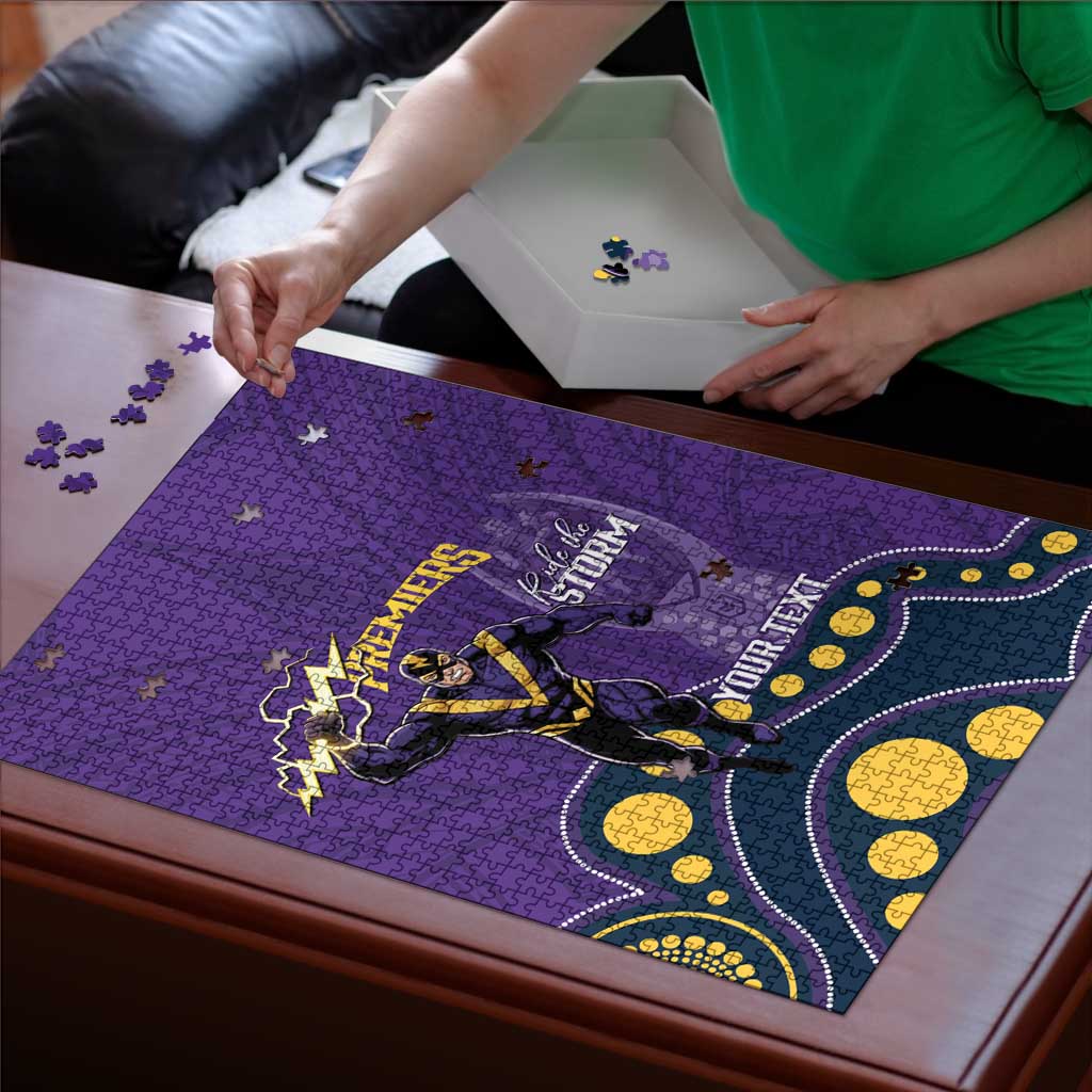 NRL Melbourne Rugby Custom Puzzle Premiers Trophy Ride The Storm - Aussie Hoodie