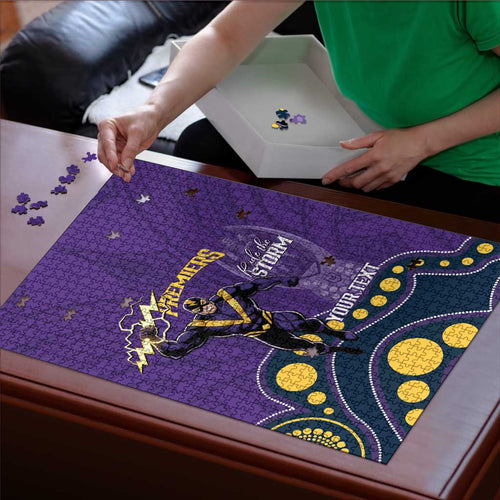 NRL Melbourne Rugby Custom Puzzle Premiers Trophy Ride The Storm - Aussie Hoodie