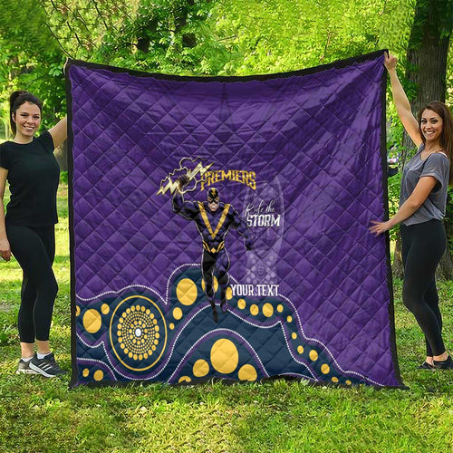 NRL Melbourne Rugby Custom Quilt Premiers Trophy Ride The Storm - Aussie Hoodie