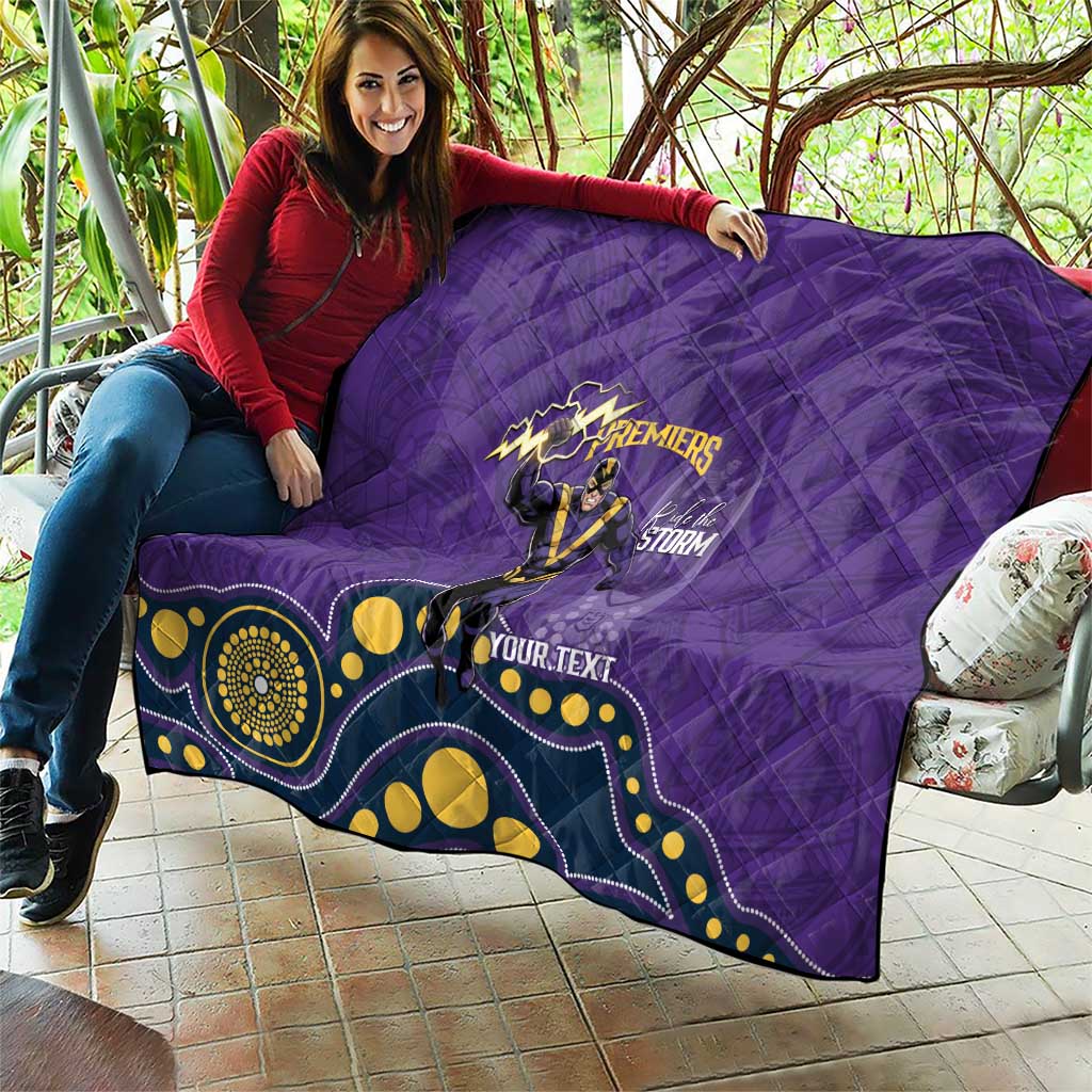 NRL Melbourne Rugby Custom Quilt Premiers Trophy Ride The Storm - Aussie Hoodie