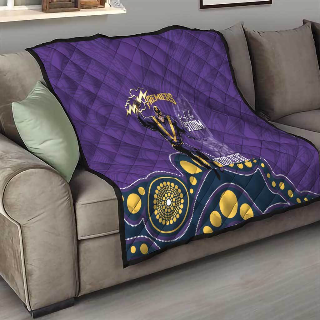 NRL Melbourne Rugby Custom Quilt Premiers Trophy Ride The Storm - Aussie Hoodie