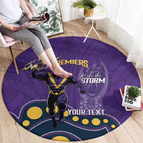 NRL Melbourne Rugby Custom Round Carpet Premiers Trophy Ride The Storm - Aussie Hoodie