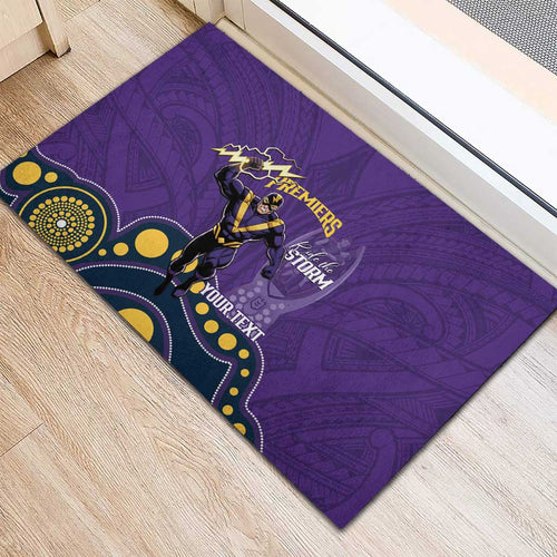 NRL Melbourne Rugby Custom Rubber Doormat Premiers Trophy Ride The Storm - Aussie Hoodie