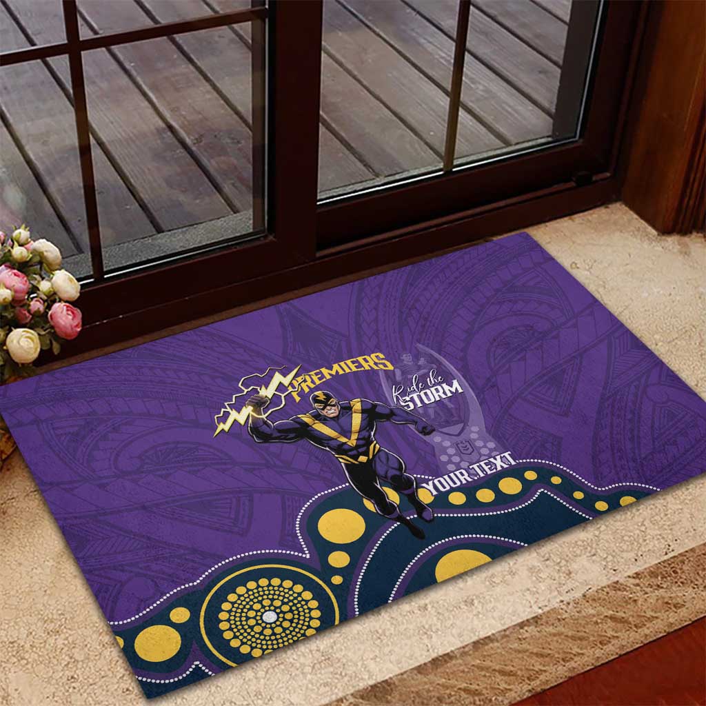 NRL Melbourne Rugby Custom Rubber Doormat Premiers Trophy Ride The Storm - Aussie Hoodie