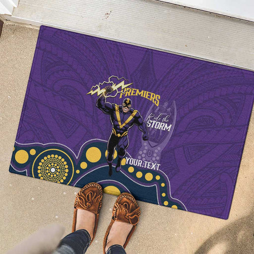 NRL Melbourne Rugby Custom Rubber Doormat Premiers Trophy Ride The Storm - Aussie Hoodie