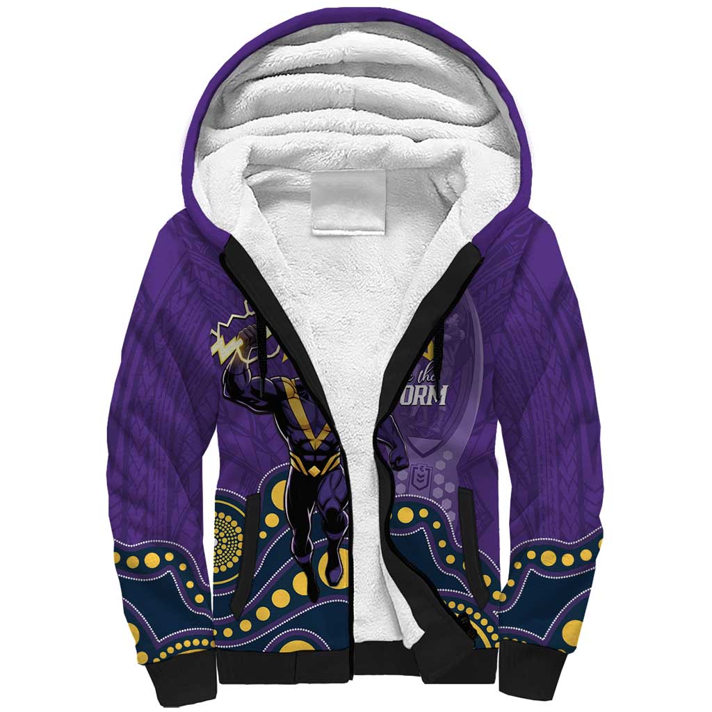 NRL Melbourne Rugby Custom Sherpa Hoodie Premiers Trophy Ride The Storm - Aussie Hoodie