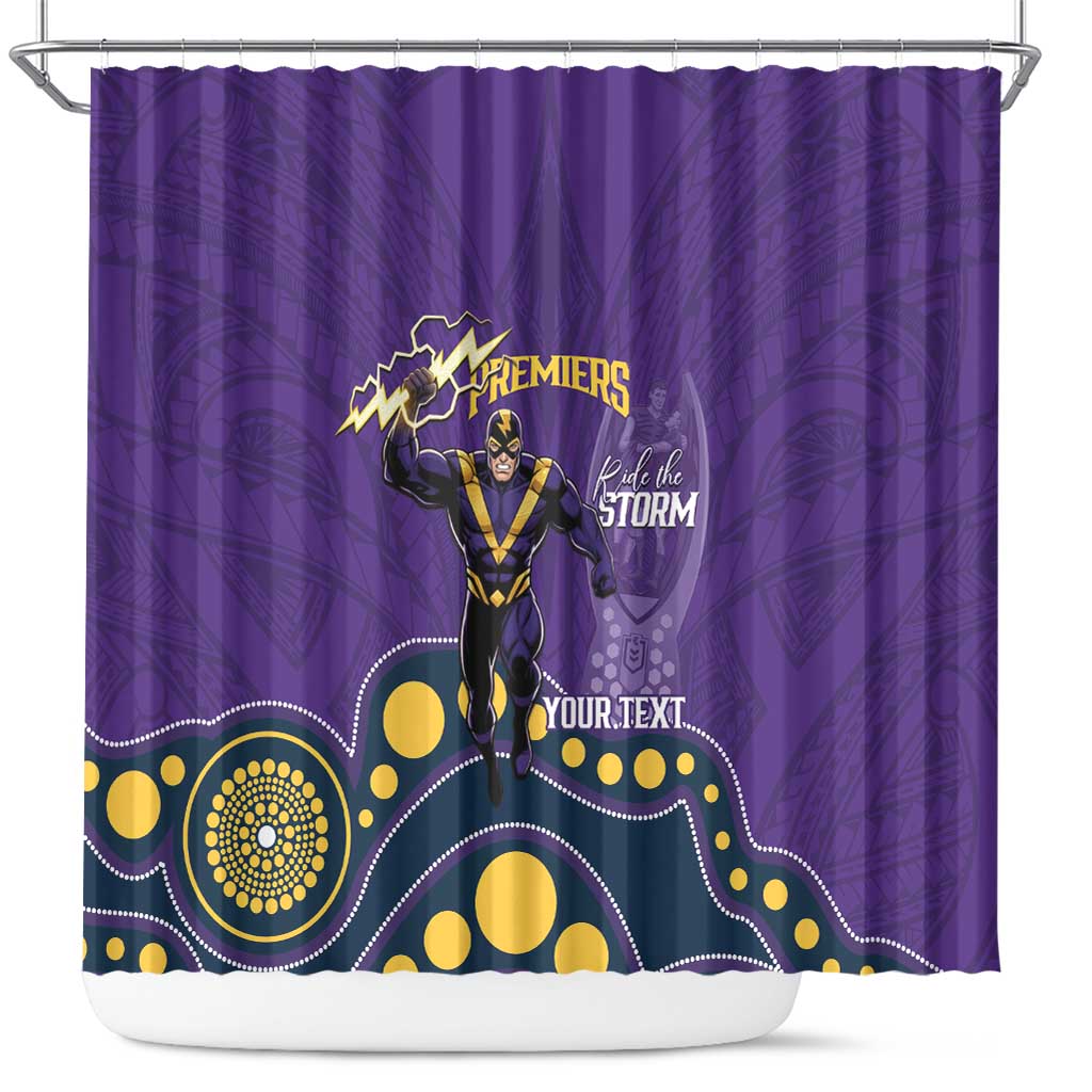 NRL Melbourne Rugby Custom Shower Curtain Premiers Trophy Ride The Storm - Aussie Hoodie
