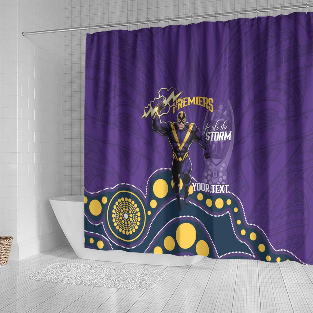 NRL Melbourne Rugby Custom Shower Curtain Premiers Trophy Ride The Storm - Aussie Hoodie