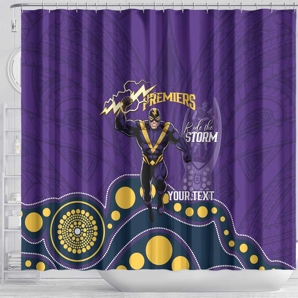 NRL Melbourne Rugby Custom Shower Curtain Premiers Trophy Ride The Storm - Aussie Hoodie