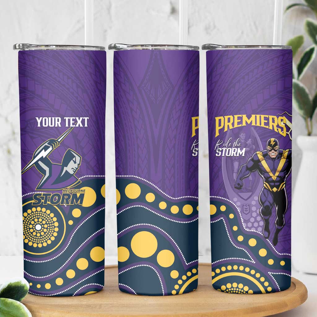 NRL Melbourne Rugby Custom Skinny Tumbler Premiers Trophy Ride The Storm - Aussie Hoodie