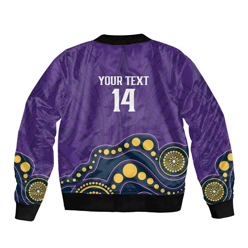NRL Melbourne Rugby Custom Sleeve Zip Bomber Jacket Premiers Trophy Ride The Storm - Aussie Hoodie