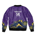 NRL Melbourne Rugby Custom Sleeve Zip Bomber Jacket Premiers Trophy Ride The Storm - Aussie Hoodie