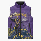 NRL Melbourne Rugby Custom Sleeveless Puffer Jacket Premiers Trophy Ride The Storm - Aussie Hoodie