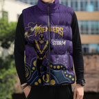 NRL Melbourne Rugby Custom Sleeveless Puffer Jacket Premiers Trophy Ride The Storm - Aussie Hoodie