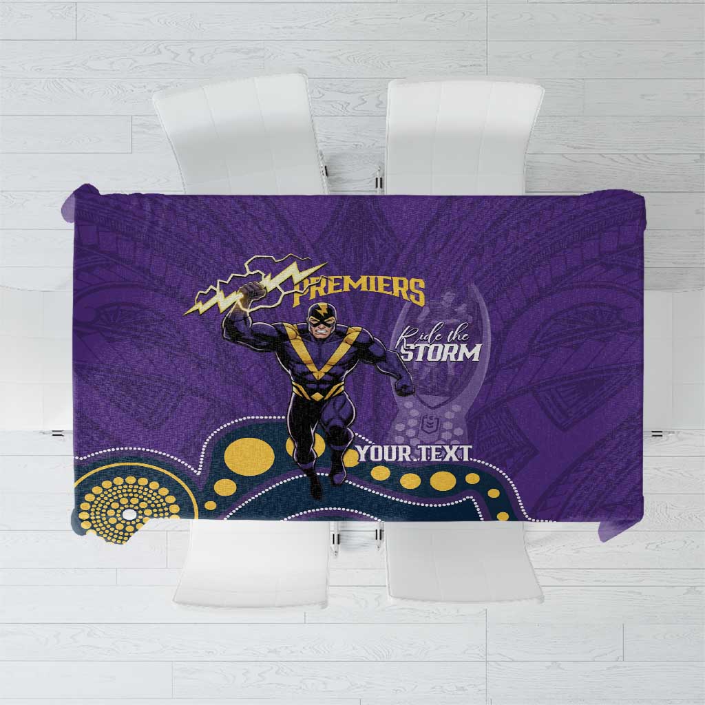 NRL Melbourne Rugby Custom Tablecloth Premiers Trophy Ride The Storm - Aussie Hoodie