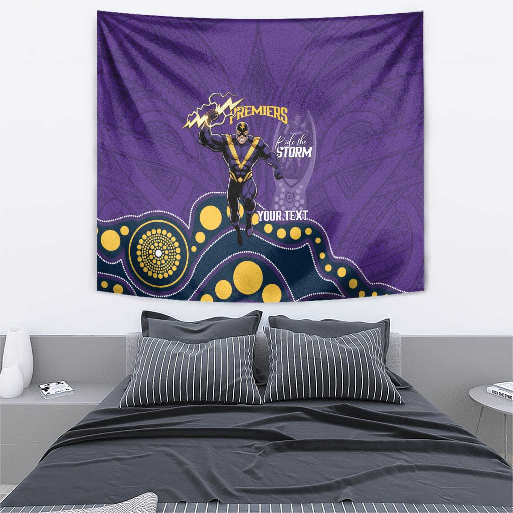 NRL Melbourne Rugby Custom Tapestry Premiers Trophy Ride The Storm - Aussie Hoodie