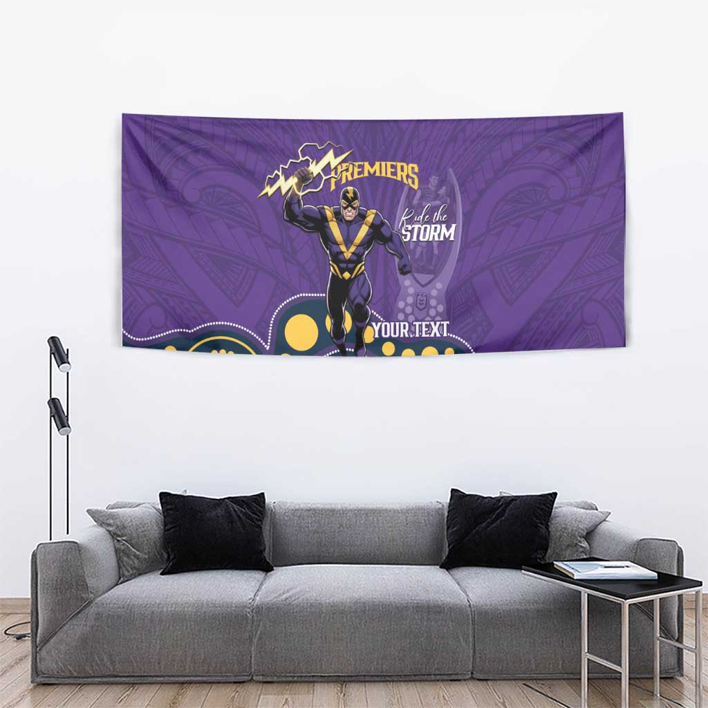 NRL Melbourne Rugby Custom Tapestry Premiers Trophy Ride The Storm - Aussie Hoodie