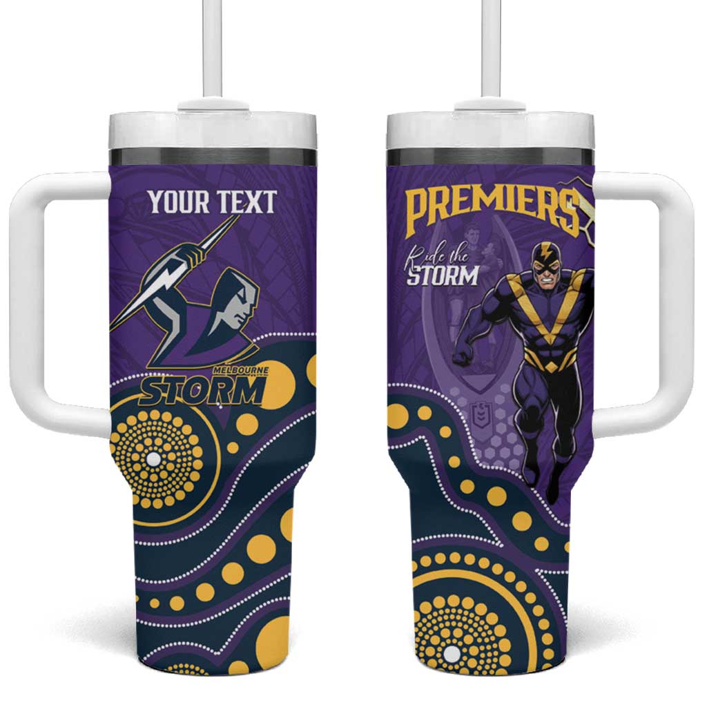 NRL Melbourne Rugby Custom Tumbler With Handle Premiers Trophy Ride The Storm - Aussie Hoodie
