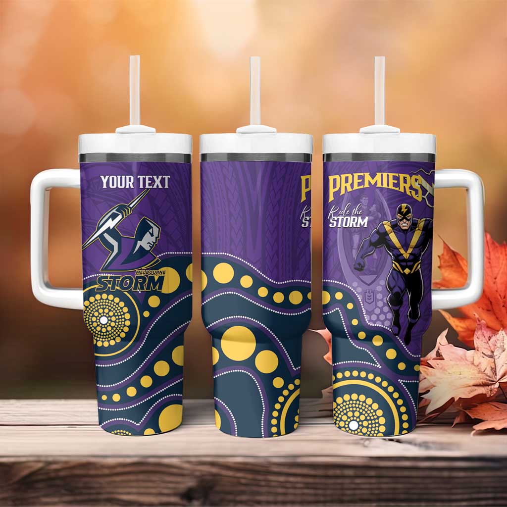 NRL Melbourne Rugby Custom Tumbler With Handle Premiers Trophy Ride The Storm - Aussie Hoodie