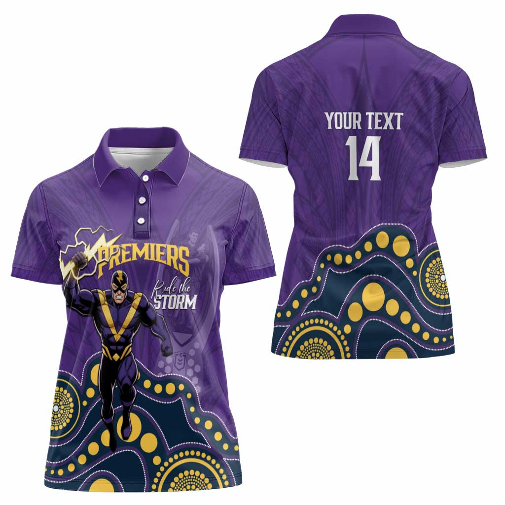 NRL Melbourne Rugby Custom Women Polo Shirt Premiers Trophy Ride The Storm - Aussie Hoodie