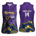 NRL Melbourne Rugby Custom Women Sleeveless Polo Shirt Premiers Trophy Ride The Storm - Aussie Hoodie
